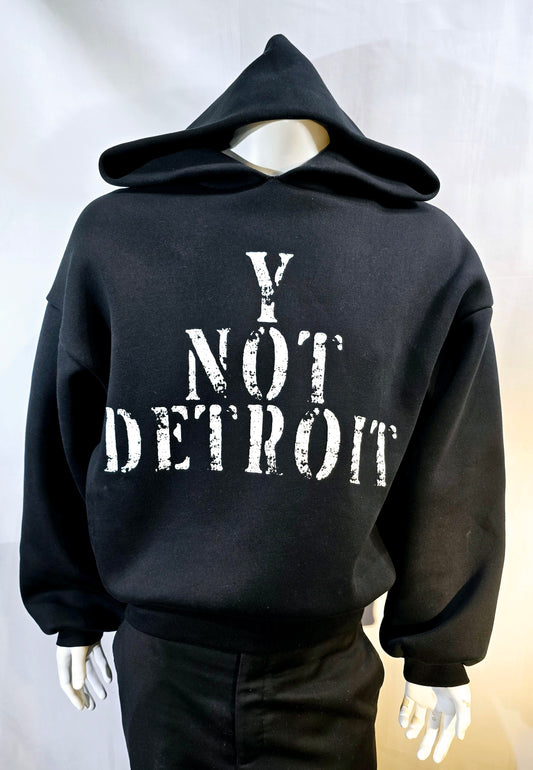 Heavy weight oversized Hoodie Black with white distressed letters. A cool look!