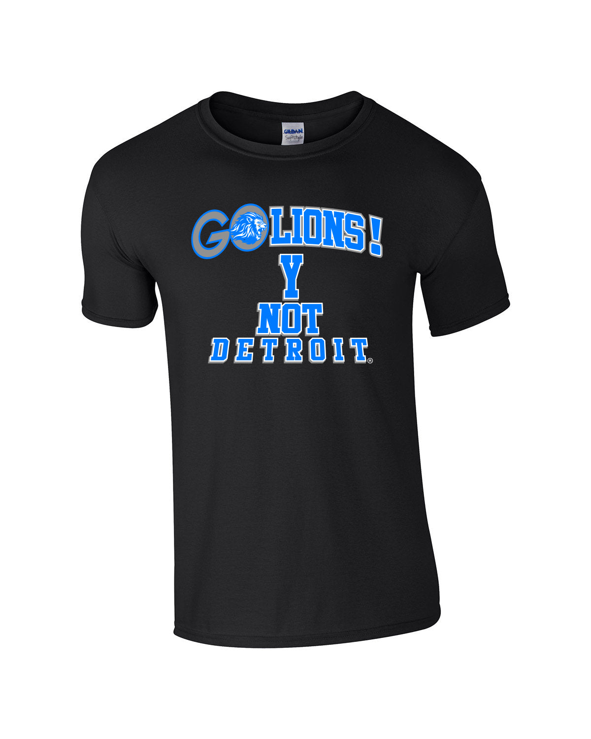 Y Not Detroit Go Lions sleeve t-shirt