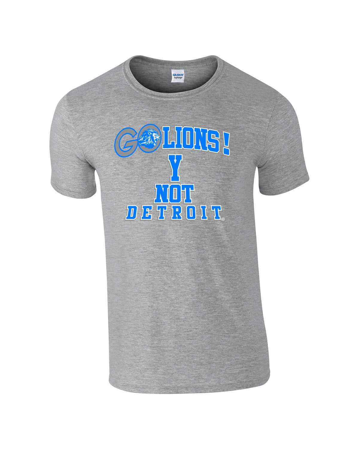Y Not Detroit Go Lions sleeve t-shirt