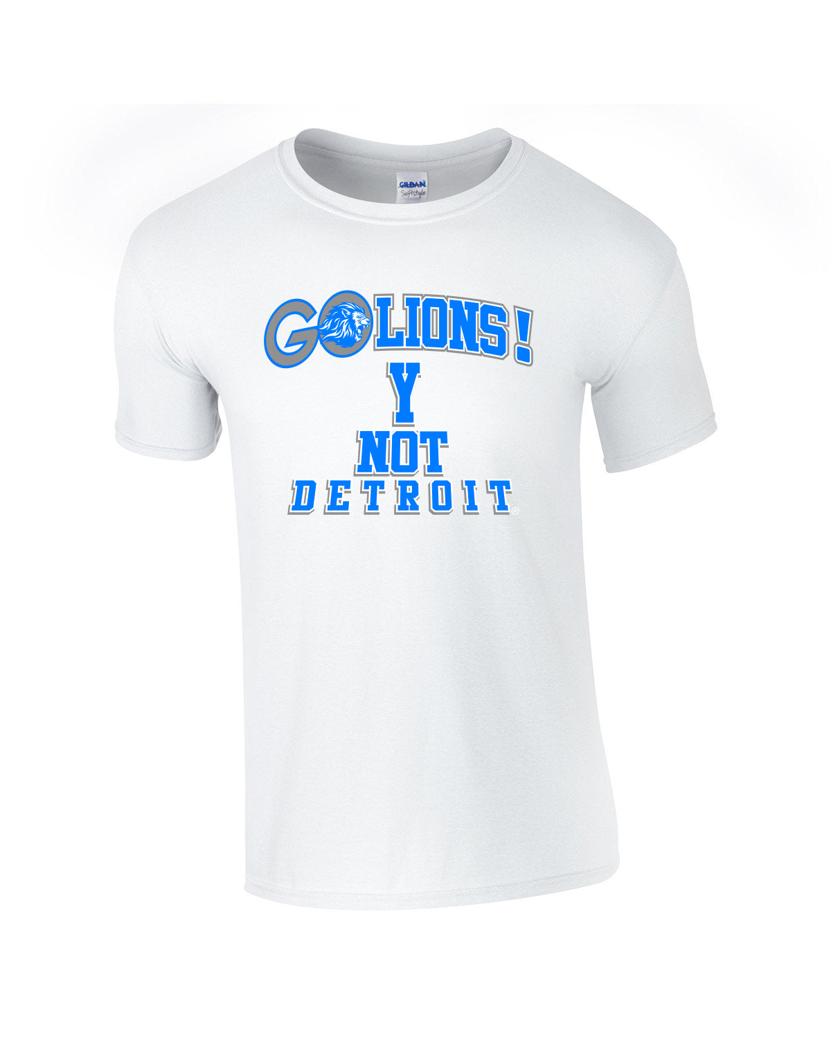 Y Not Detroit Go Lions sleeve t-shirt