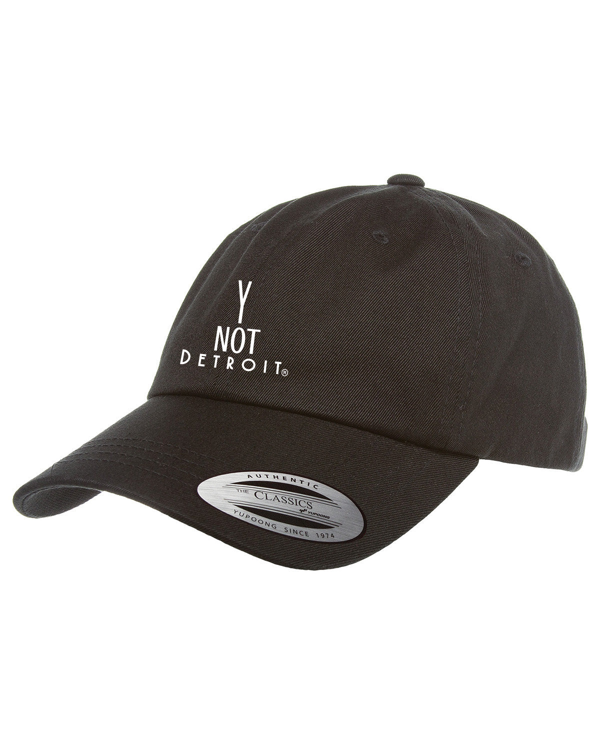 Y Not Detroit logo low profile cap.