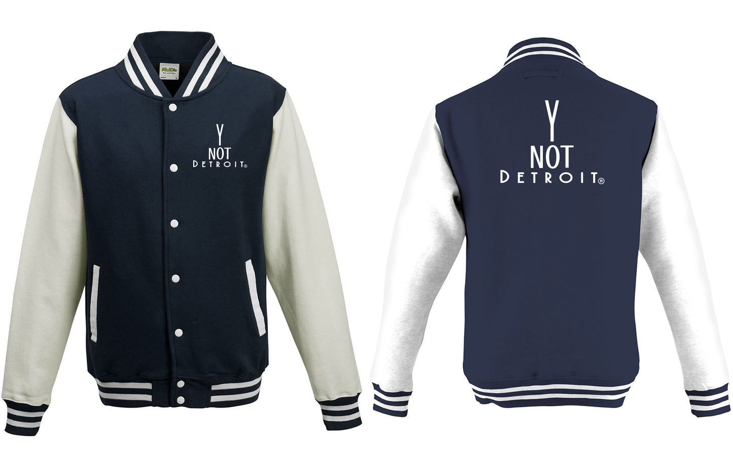 Y Not Detroit logo letterman/varsity Jacket.