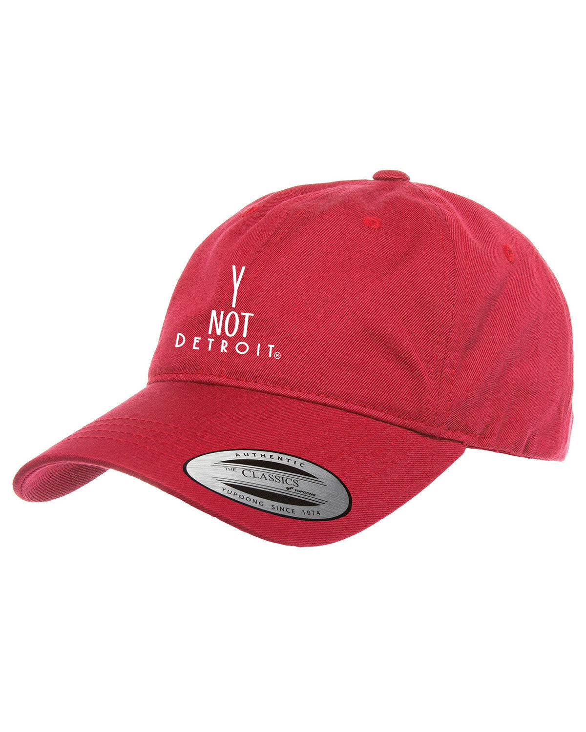 Y Not Detroit logo low profile cap.