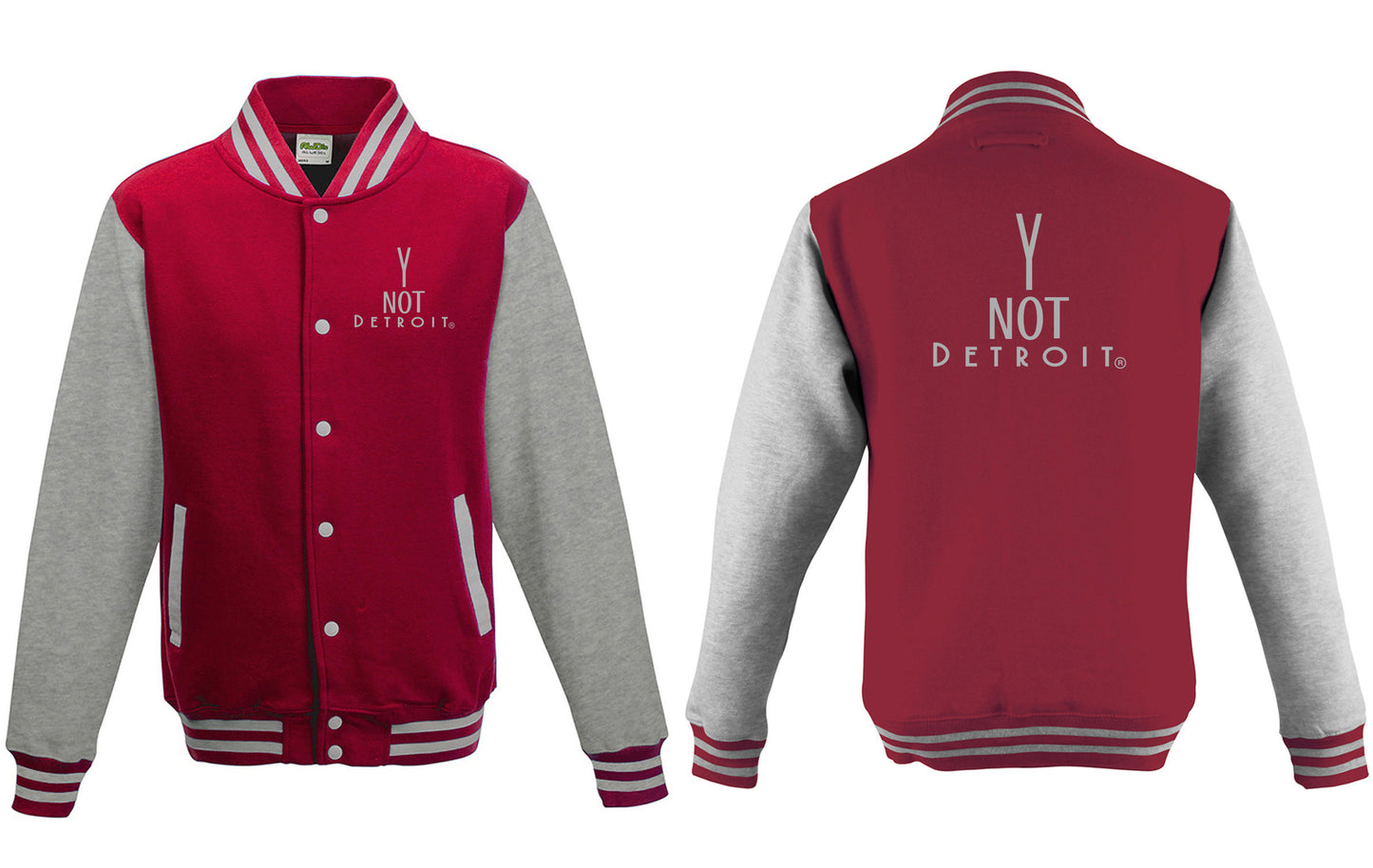 Y Not Detroit logo letterman/varsity Jacket.