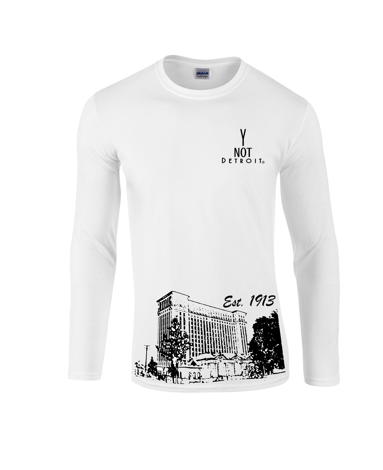 Y Not Detroit Train Station long sleeve t-shirt