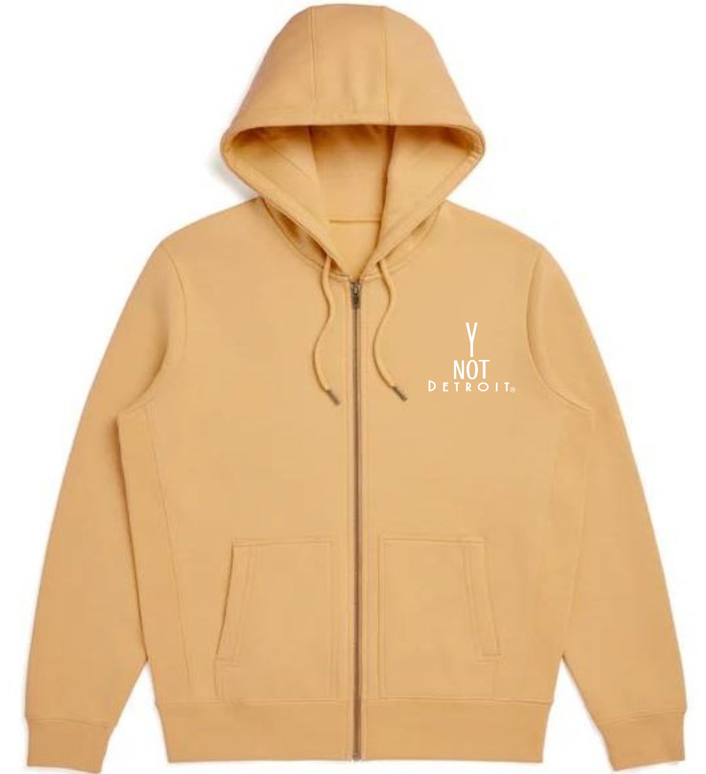 Y Not Detroit logo zipper hooded sweat.