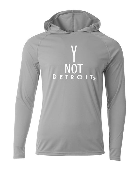 Y Not Detroit logo hoodie tee.